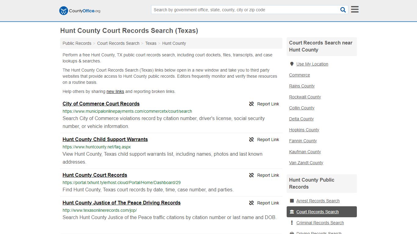 Court Records Search - Hunt County, TX (Adoptions, Criminal, Child ...